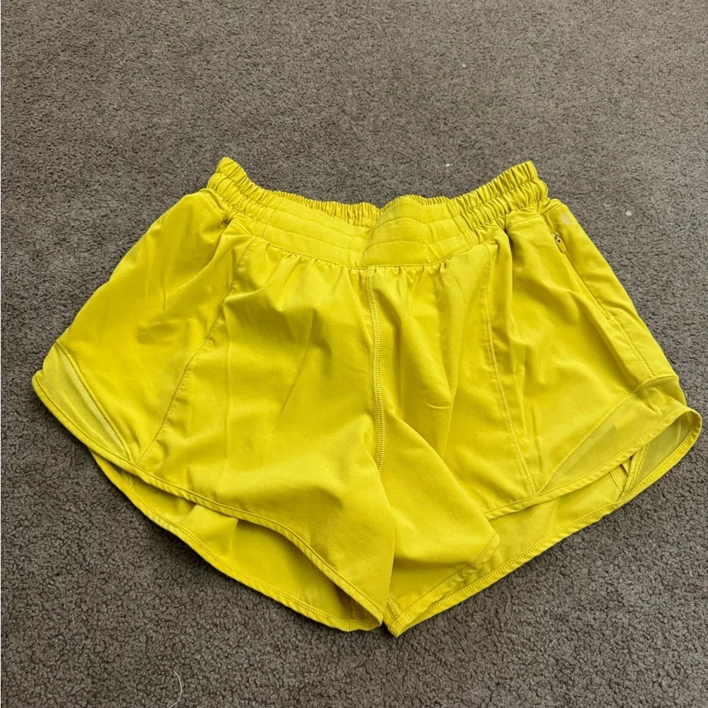 Lululemon Yellow Hotty Hot Shorts 4” - Picture 2 of 4